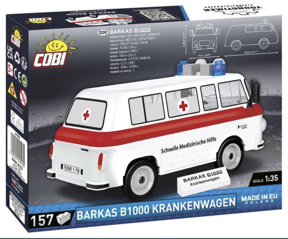 Klocki cobi 24595 Barkas B1000 Krankenwagen