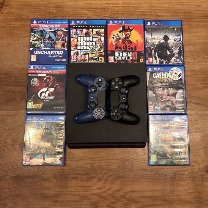 Playstation 4 Slim + 8 jogos