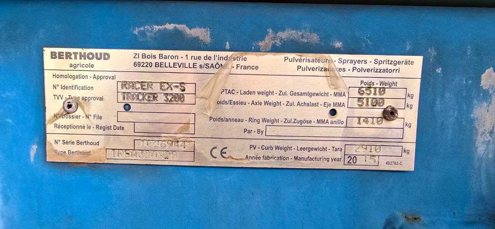 Оприскувач Berthoud Tracker 3200 ОП, ОПШ, Кронос, Богуслав, Титан 2015