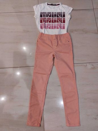 Spodnie Reserved różowe, 146 cm, 10 lat + bluzka gratis
