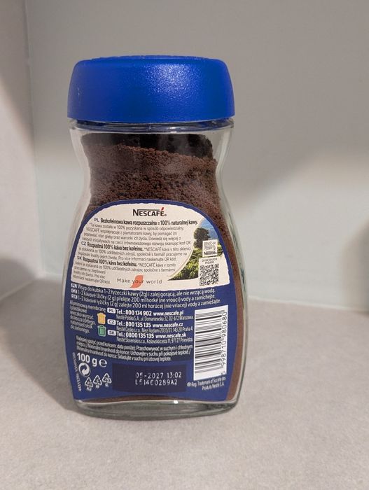 Nescafe Classic Decaf Bezkofeinowa 100g kawa rozpuszczalna