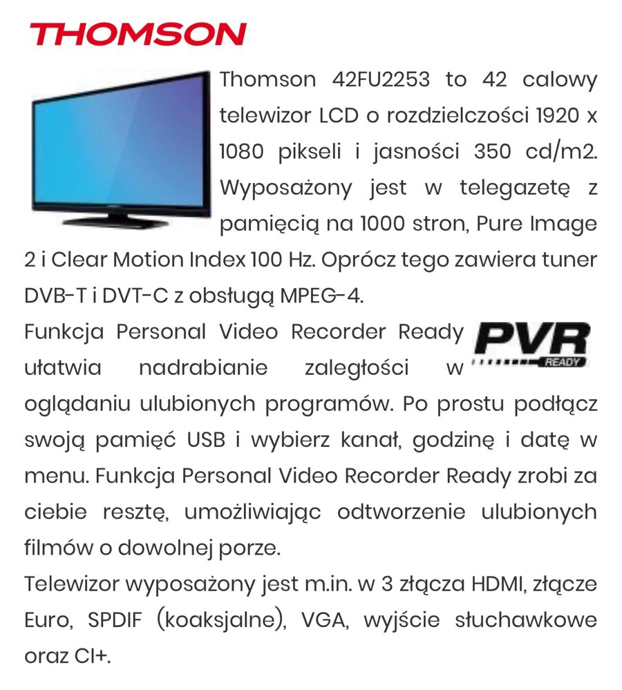 Telewizor 42 cali