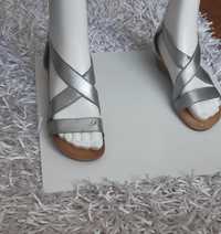 Sandały damskie srebrne