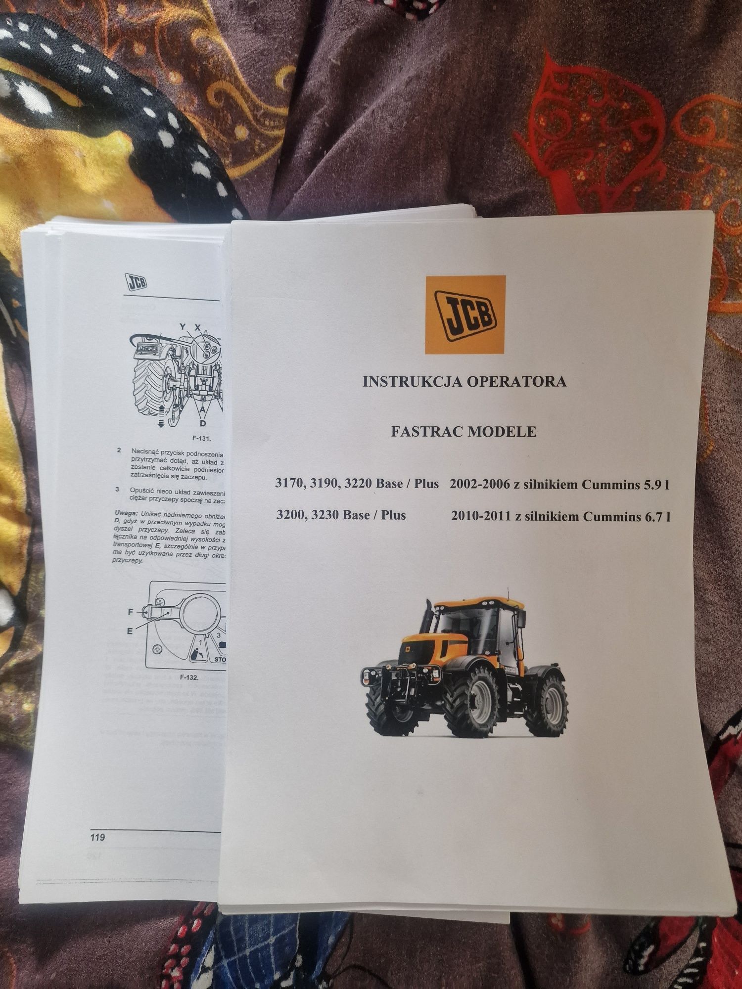 JCB FASTRAC 3000 Instrukcja katalog częsci  i serwis