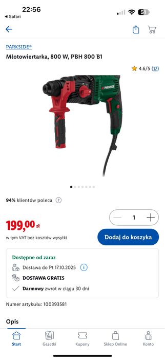 Młotowiertarka Nowa nie uzywana Parkside