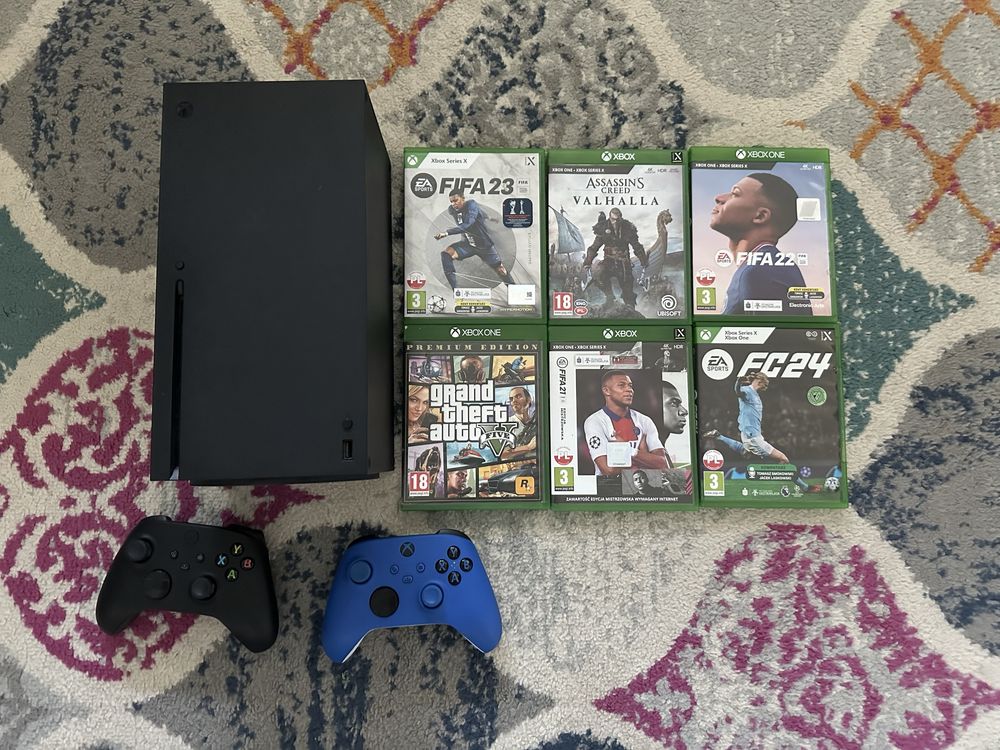 xbox series x 1tb + 2 pady + 6 gier