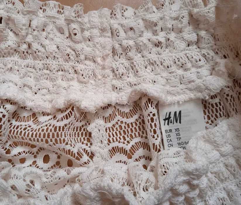 Letnie szorty koronkowe H&M rozmiar XS kolor kremowy