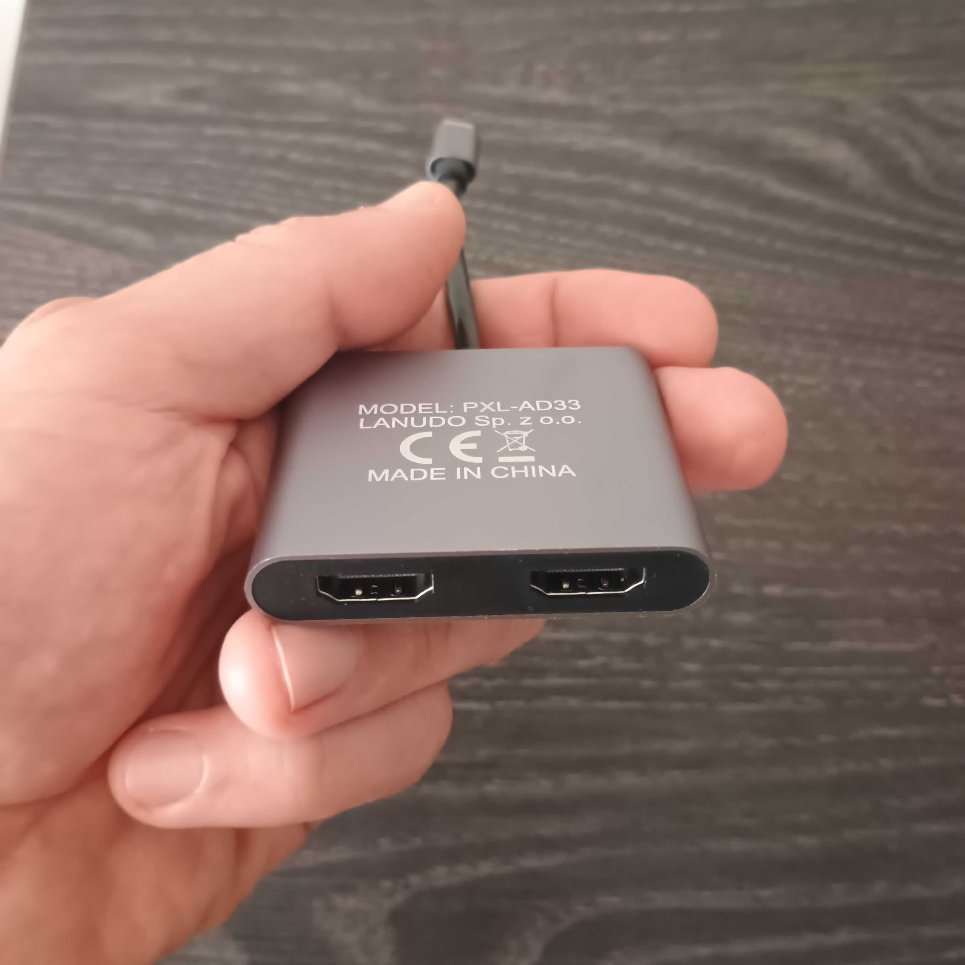 Adapter Hub 4w1 2x Hdmi 4k Usb Power Delivery Usb C Stacja Dokująca