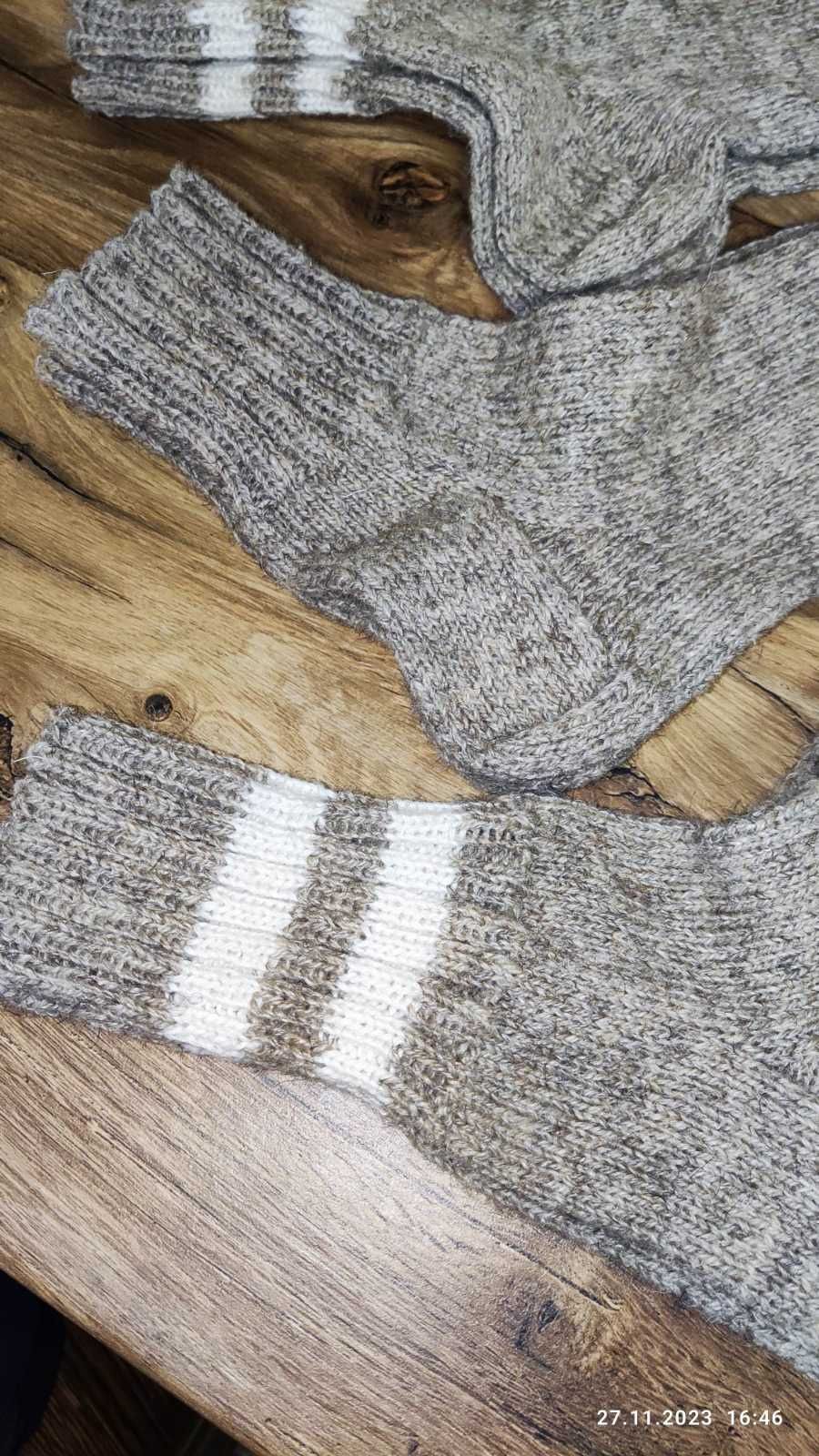 Шкарпетки в'язані шерстяні натуральна вовна