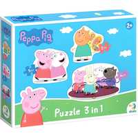Puzzle 3w1 świnka peppa peppa pig 3 układanki w jednym opakowaniu