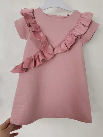 Piękna pudrowa rozowa sukienka wiosenna letnia Next rozmiar 98.