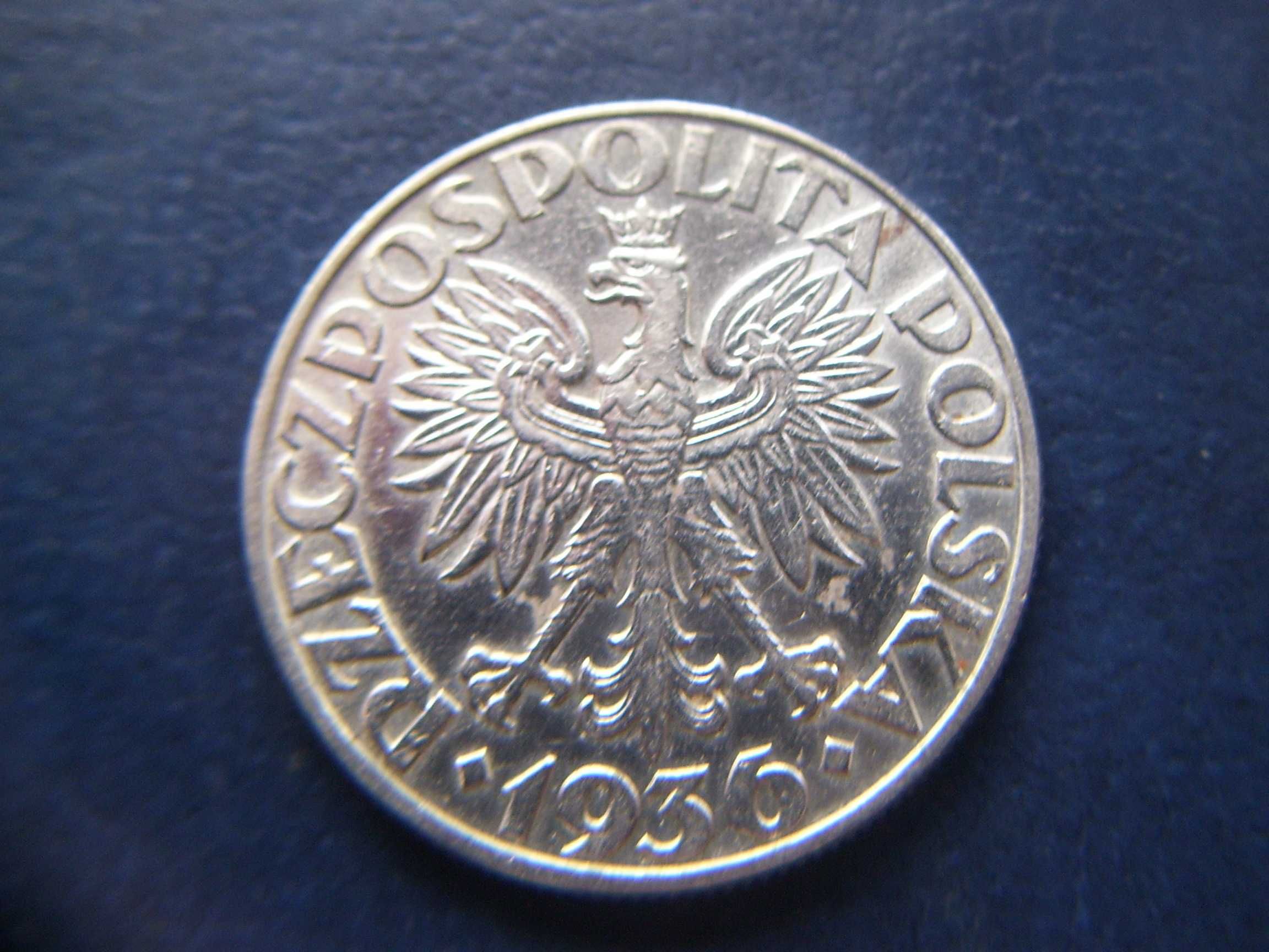 Stare monety L 5 złotych 1936 Żaglowiec 2RP srebro PIękna