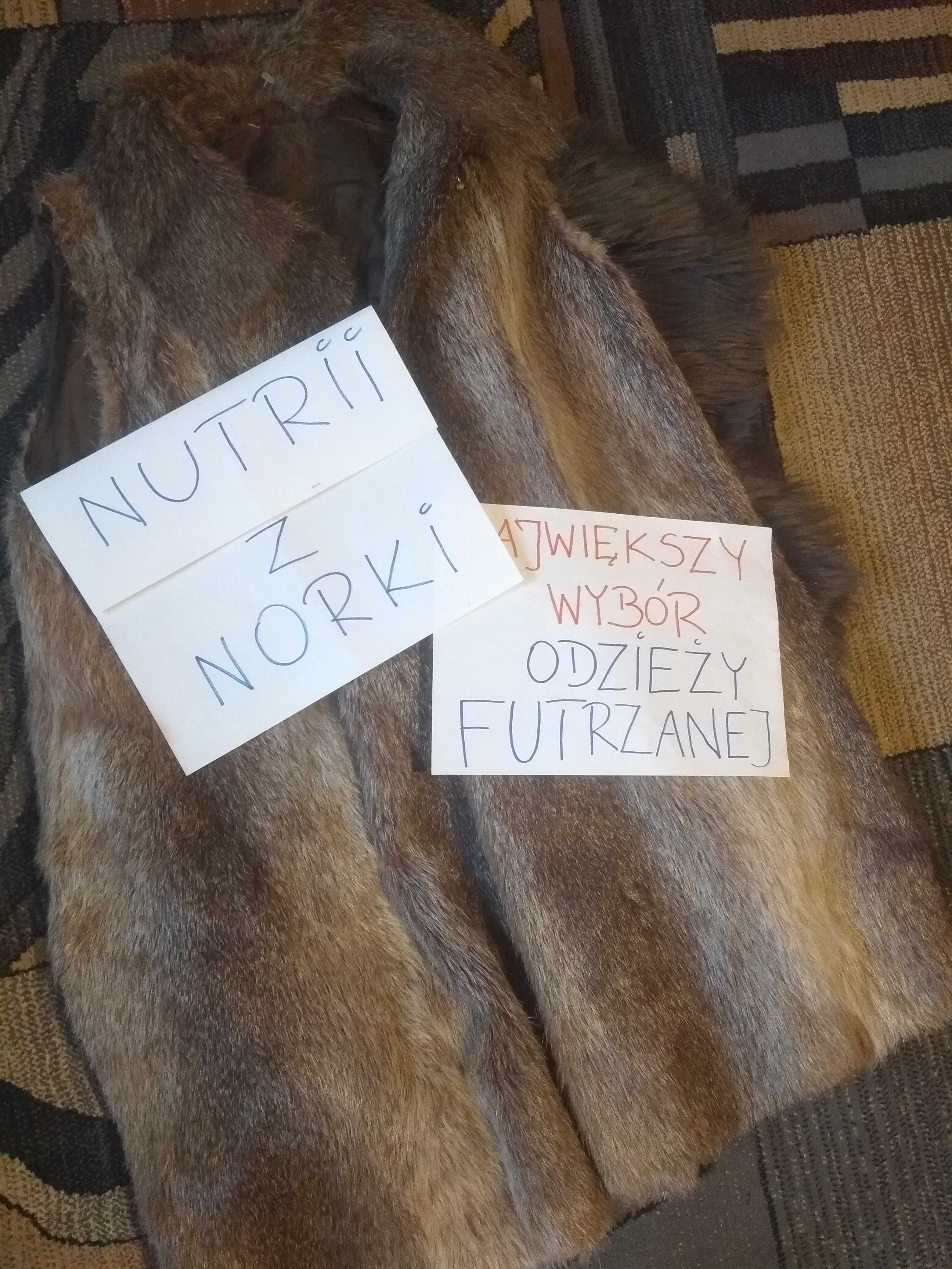 *Naturalna nowa Super dłuższa Kamizelka 100% Nutria prawdziwa oversize