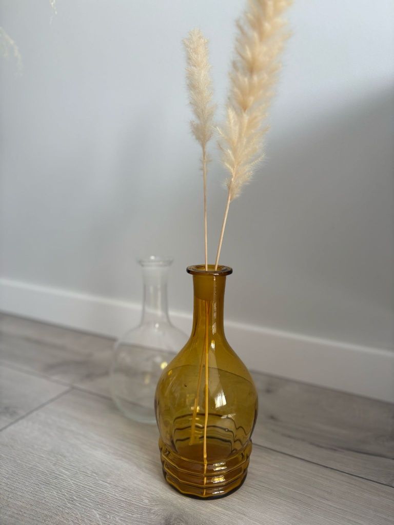 Bursztynowy miodowy szklany wazon karafka art deco vintage antico Krk