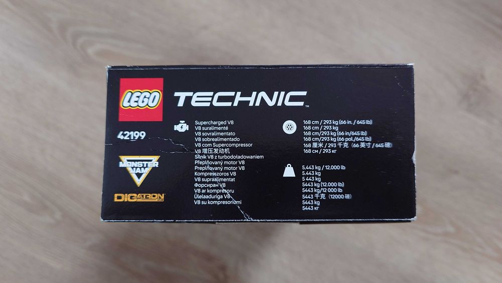 Puste pudełko Lego Technic 42199 Monster Jam DIGatron