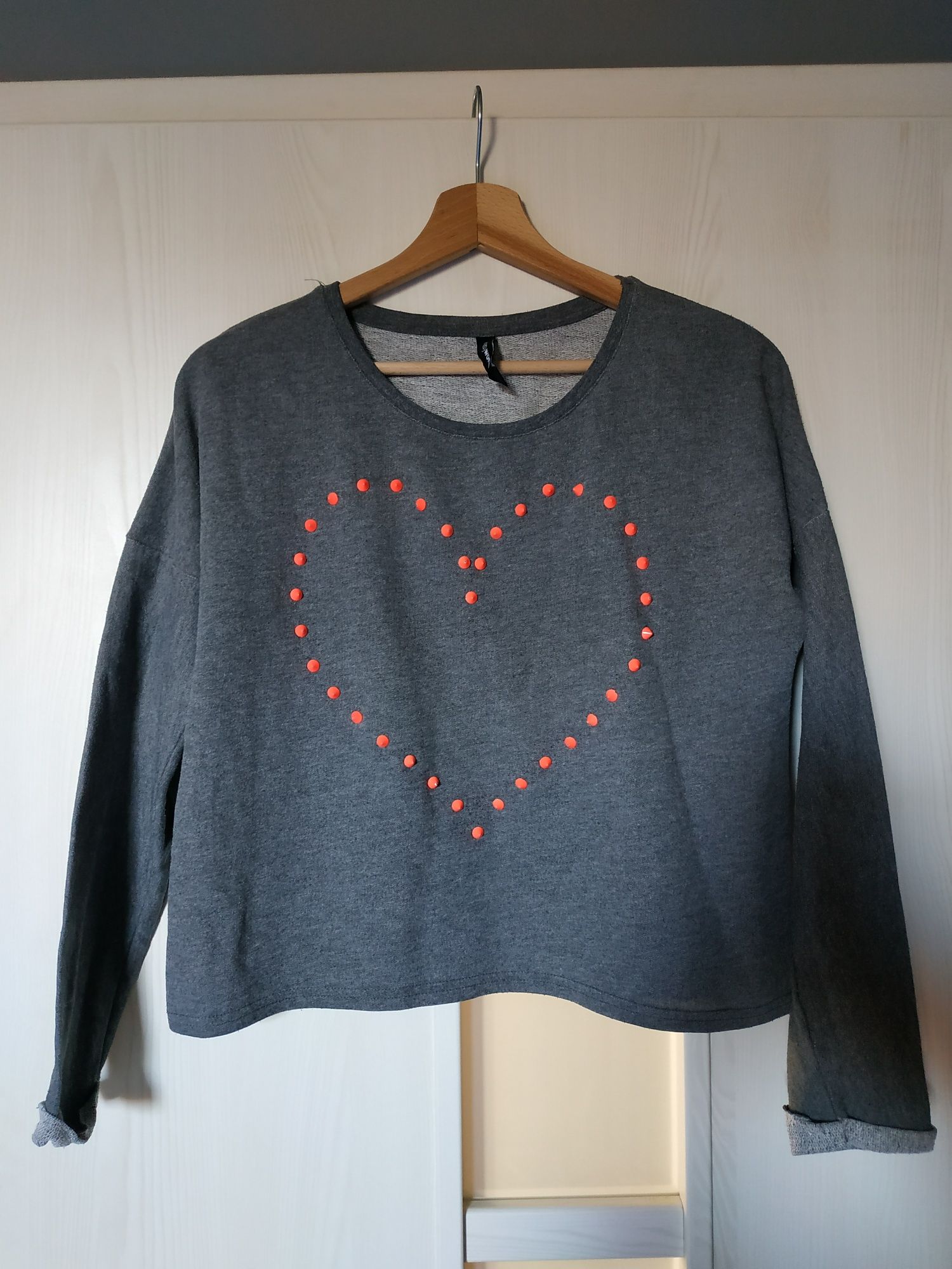 Sweterek dzianinowy bluzka damska crop top bluza dresowa dżety M-L