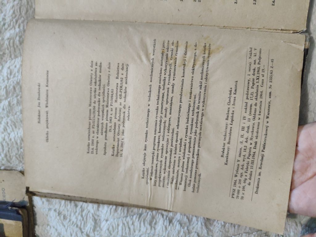 Książka rysunek techniczny Buksiński Szpecht PWSZ 1964