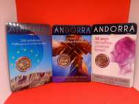Trio de coincards de 2€ de Andorra