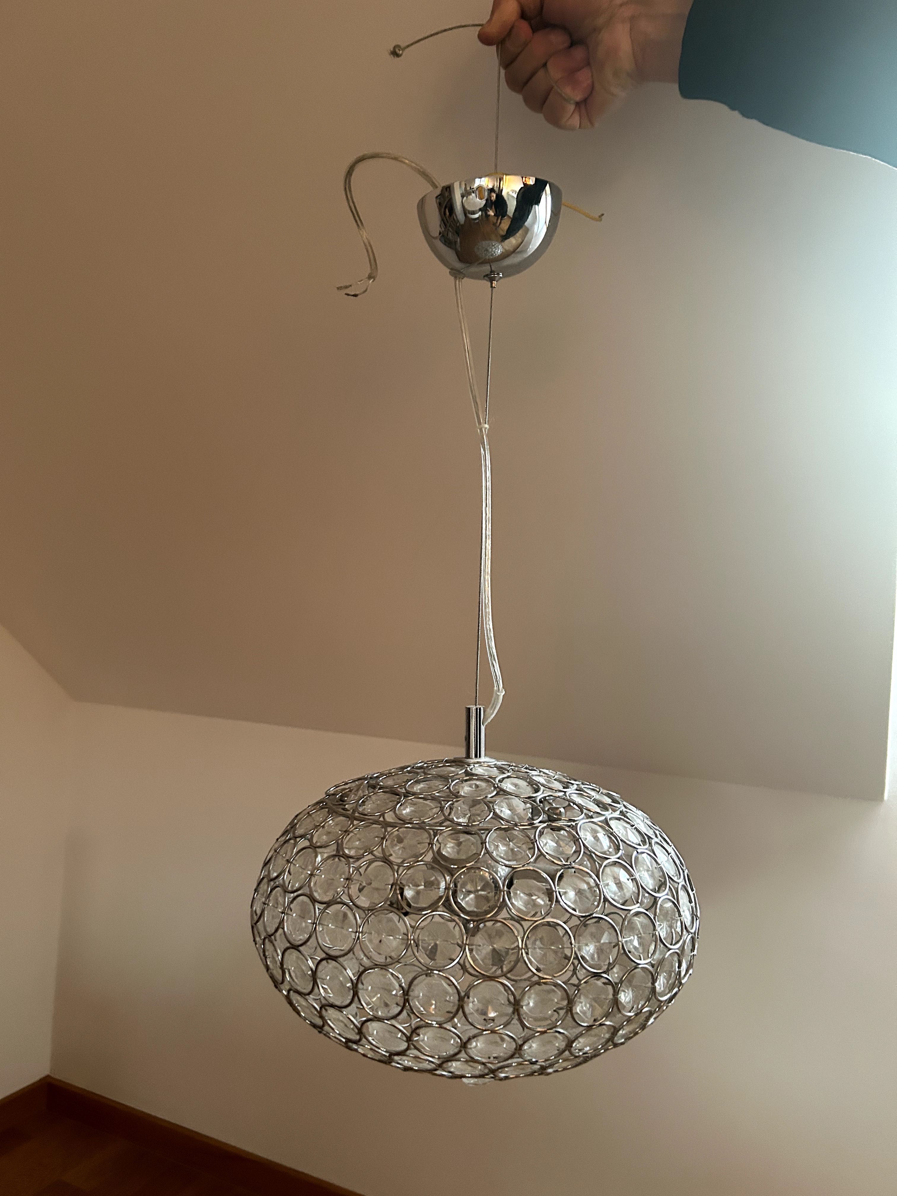 Lampa agata meble kryształki owalna vintage
