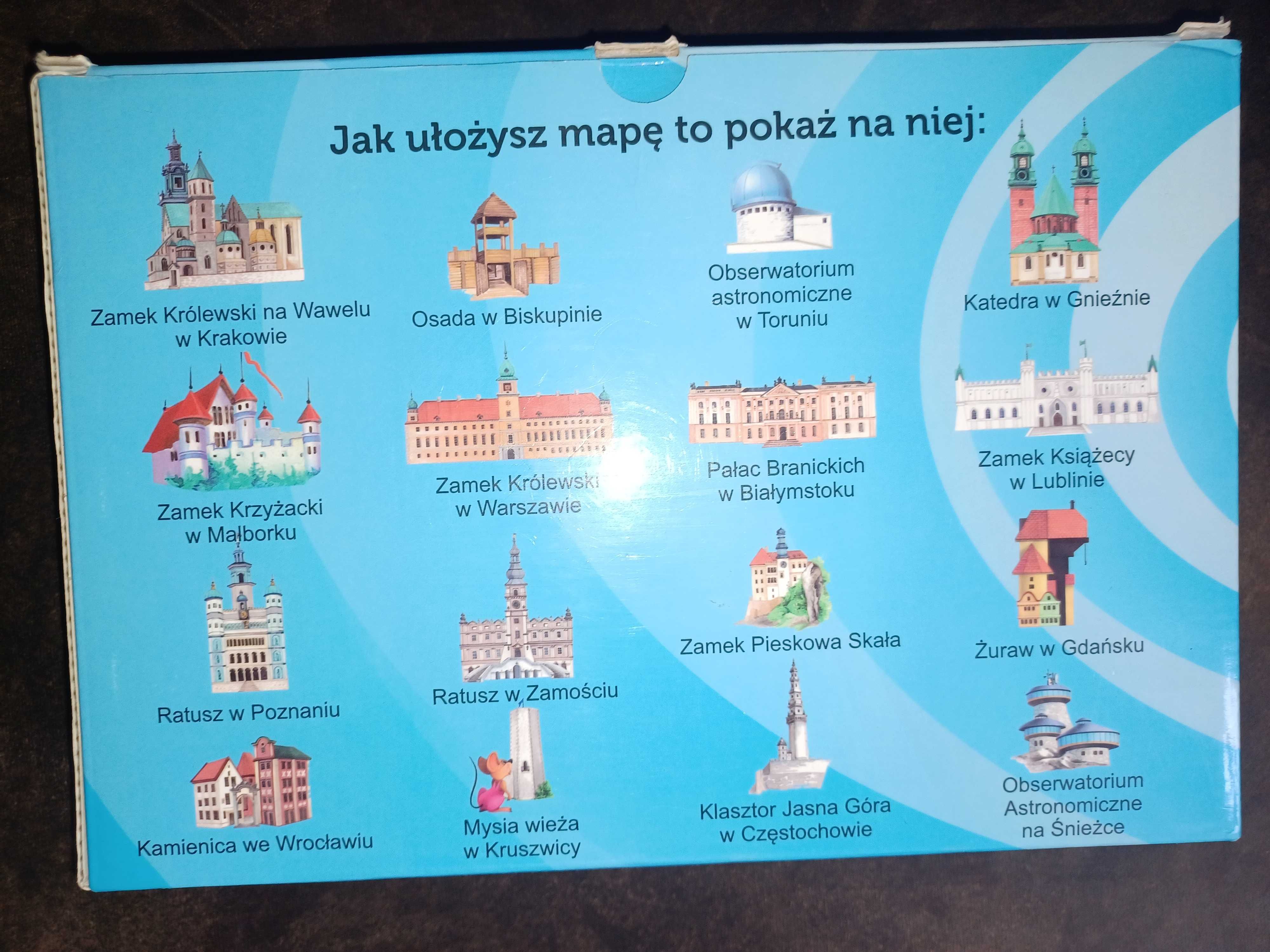 Zabawki gra edukacyjne puzzle mapa Polski bardzo ciekawe