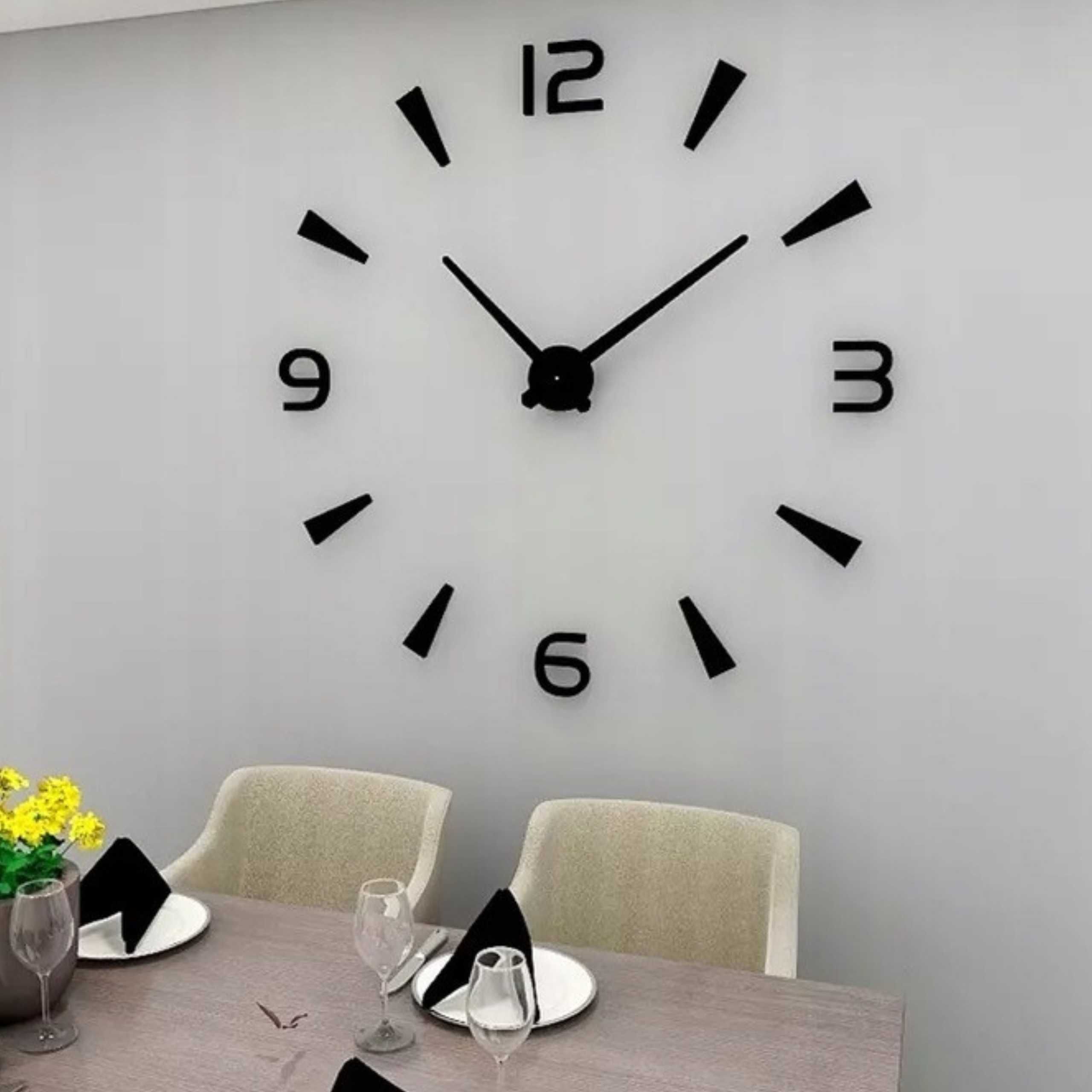 Zegar Ścienny 3D DIY Nowoczesny Naklejany Lustrzany Rozmiar 70-130cm