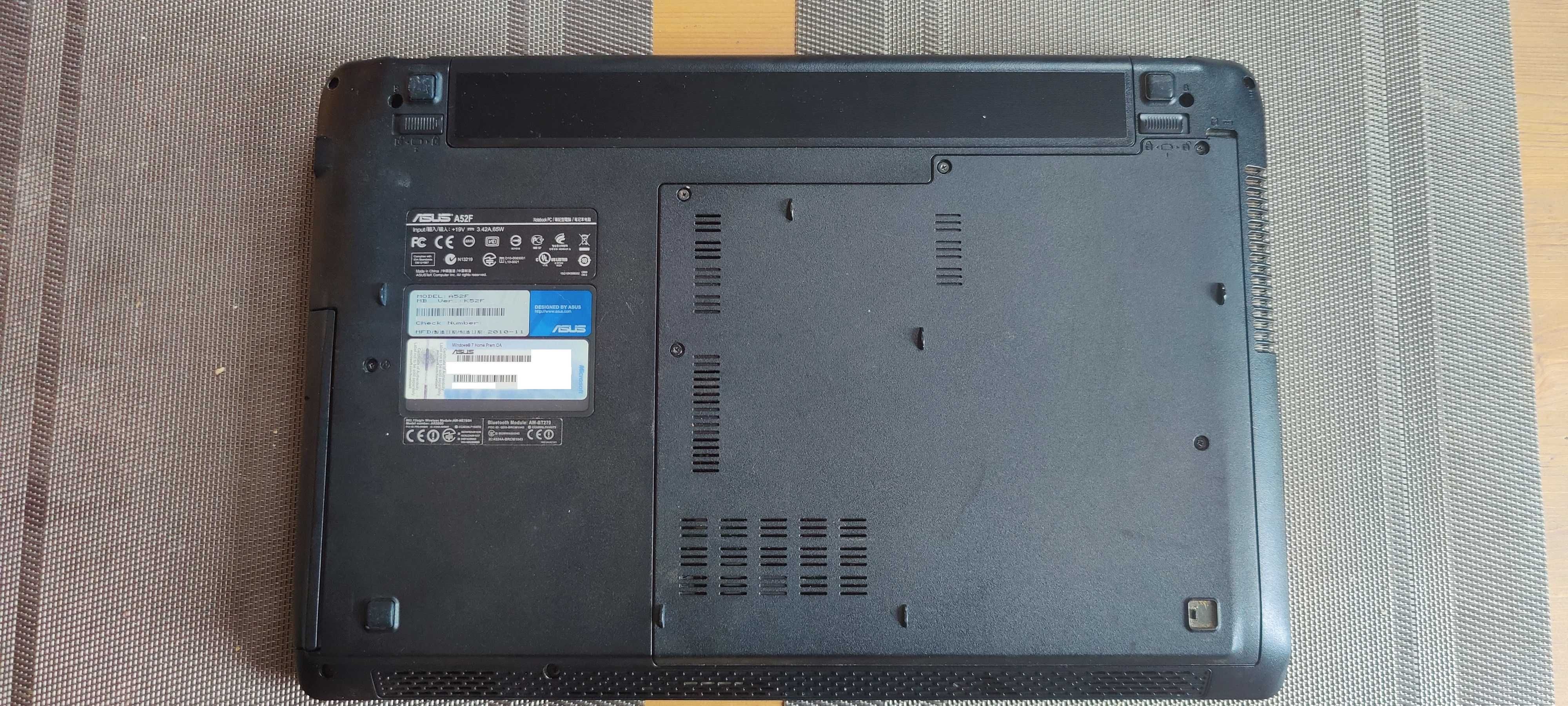 Asus A52F - 15,6 cala -Core i3 4 x 2,40 GHz -6GB Ram -240GB SSD -Win10