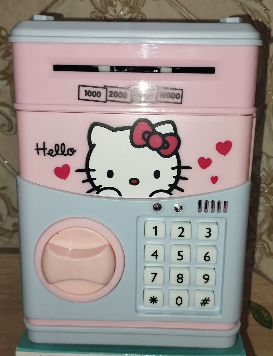 Электронная детская копилка сейф с отпечатком пальца Hello Kitty