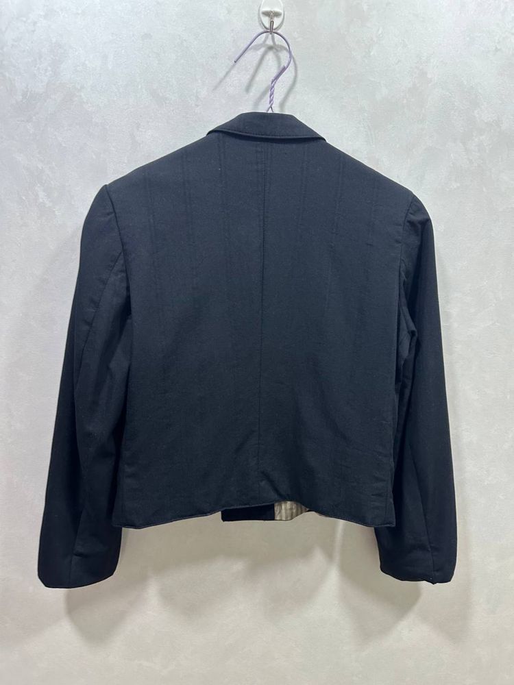 Пиджак жакет черный двубортный укороченный классика xs s
