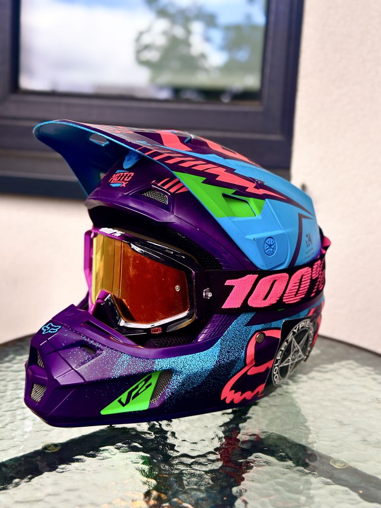 Kask fox v2 limted edition + gogle 100%