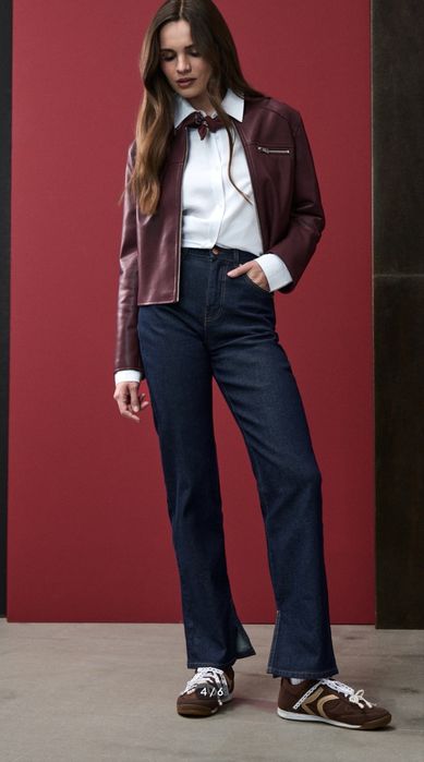 Прямі джинси з розрізами