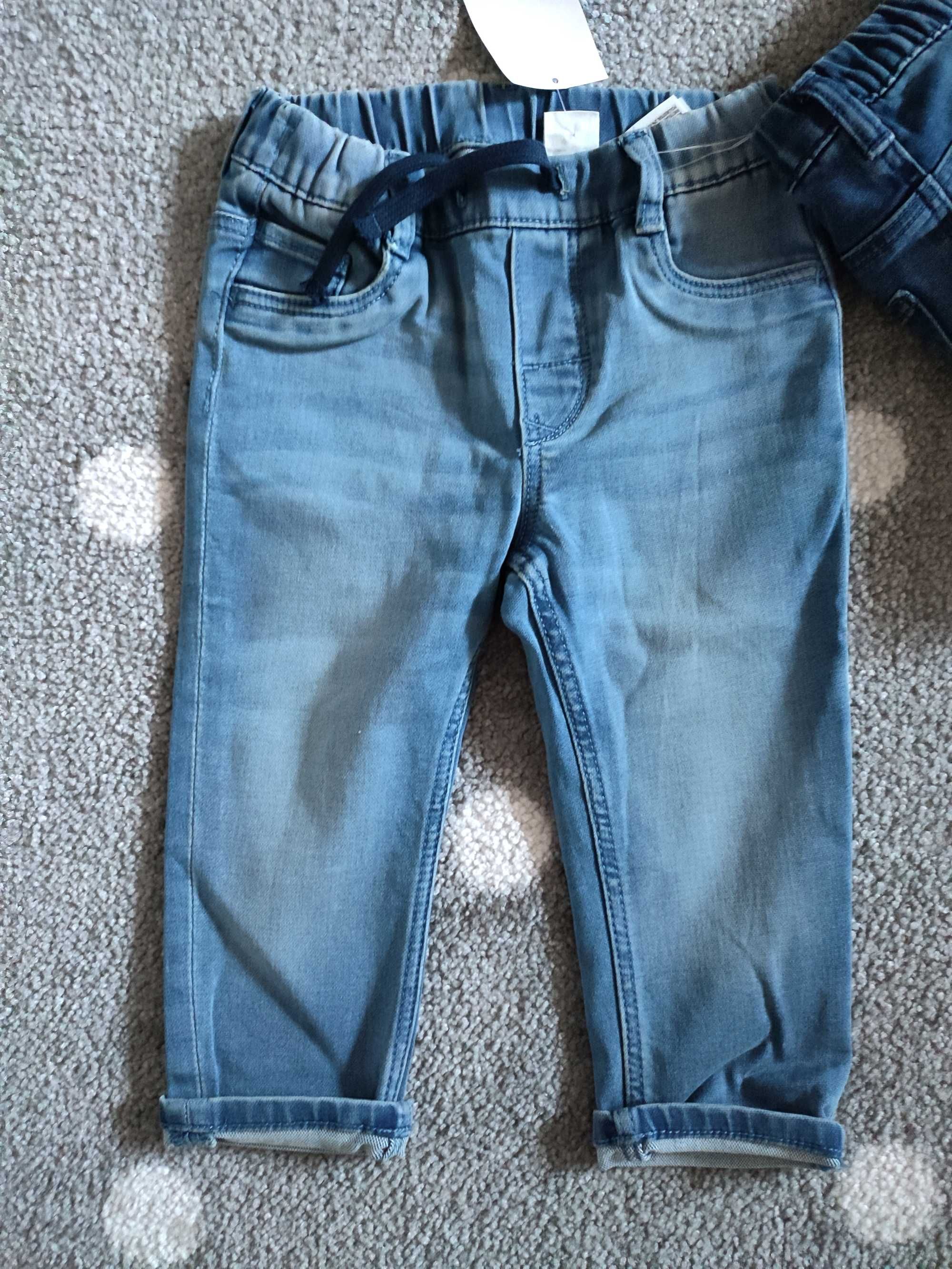 NOWE Z METKĄ H&M straight fit elastyczne dwupak jeansy 86