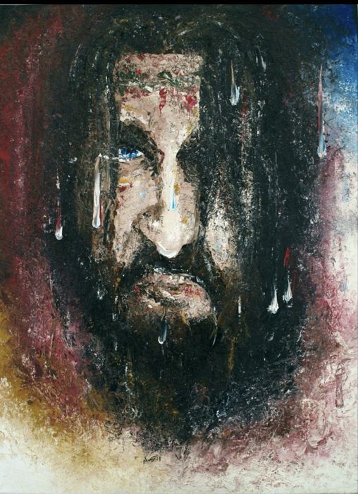 Tela pintada em oleo com espatula