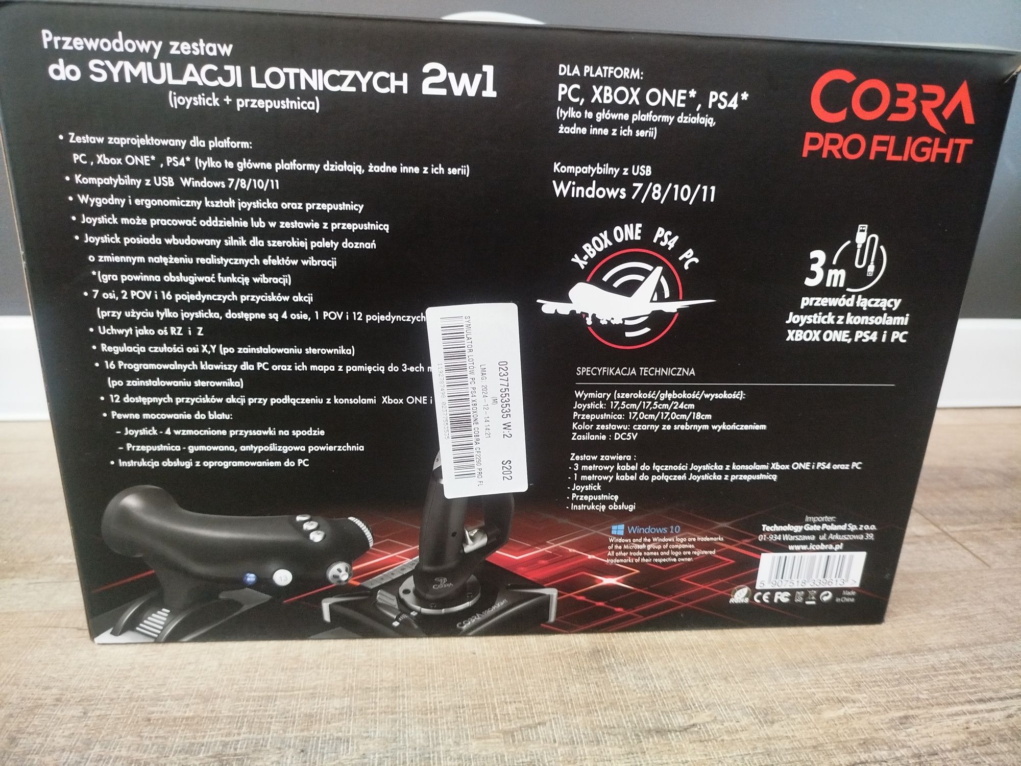 Zestaw do symulacji lotniczych 2w1