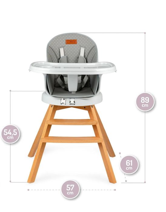 Krzesełko do karmienia Momi woodi 3w1
