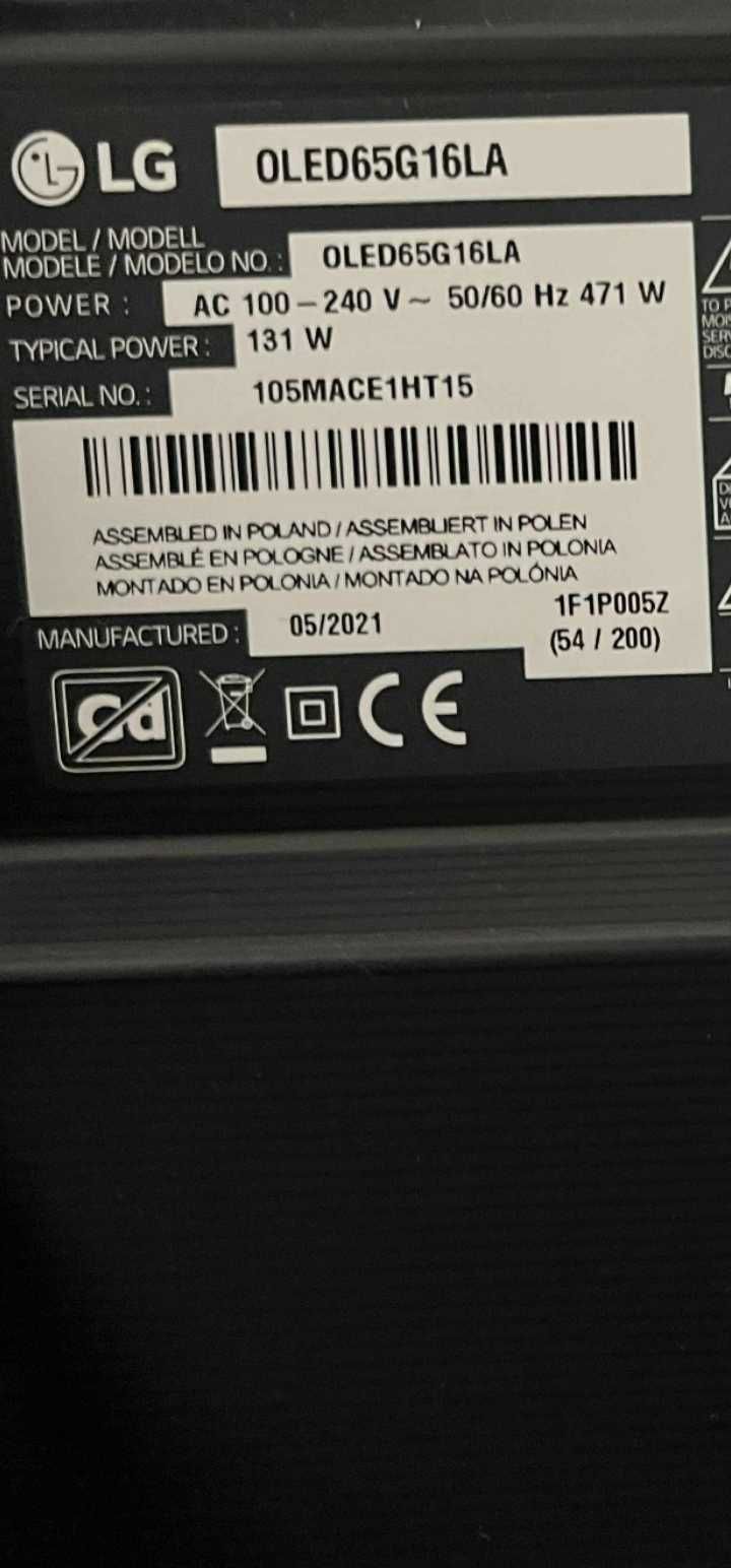 LG Oled 65G 16LA