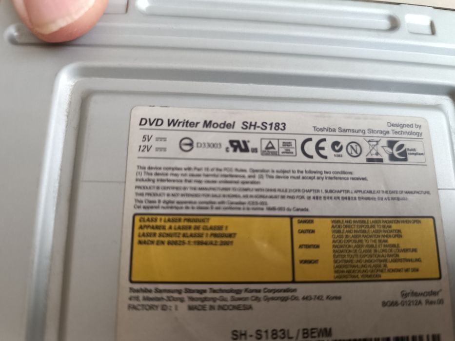 TOSHIBA SAMSUNG nagrywarka SH-S183 DVD writer drive SATA 5.25''