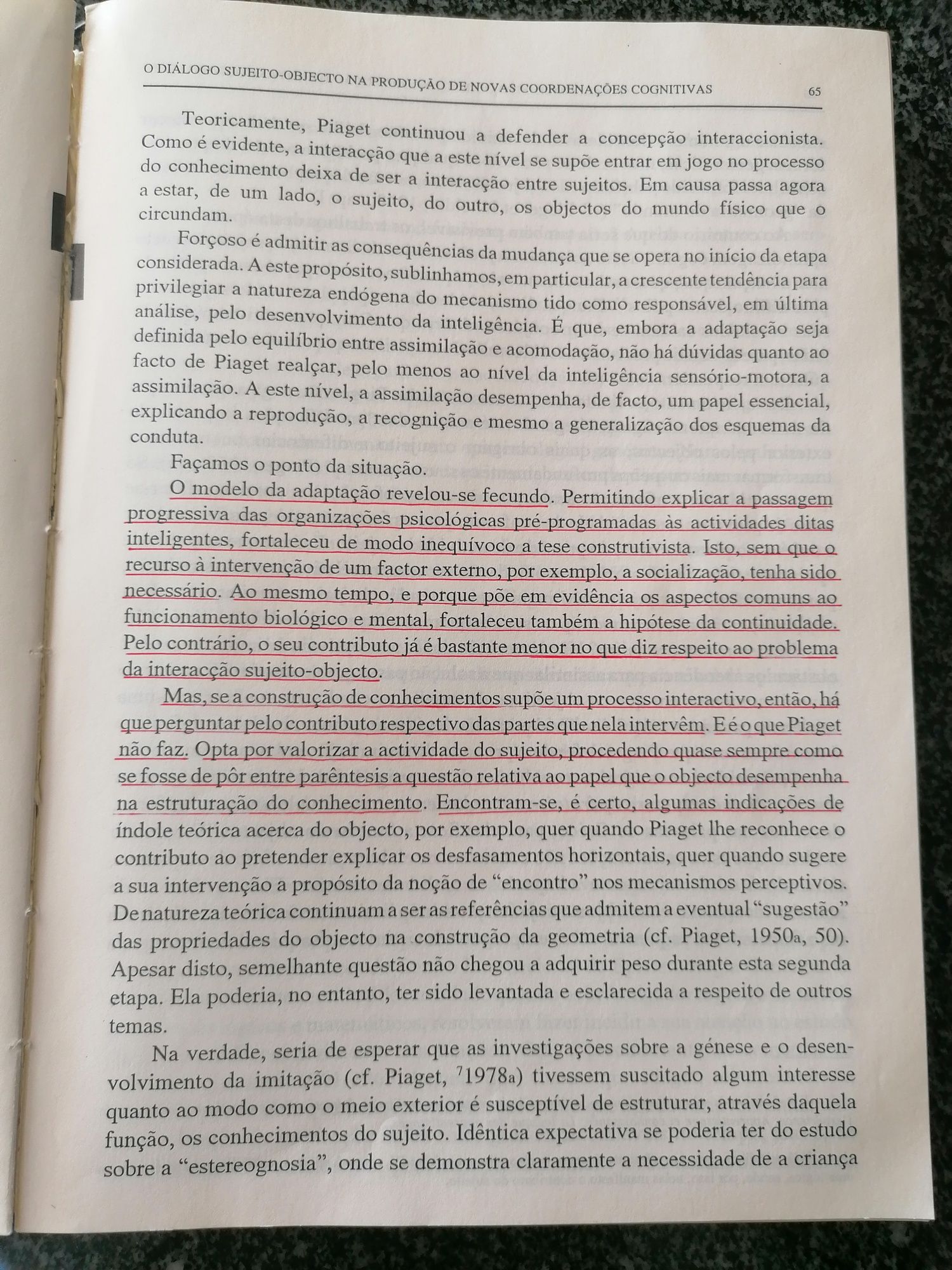 Liv "O diálogo suj-objecto na produção de novas coordenações cognitiva