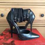 Cottelli High Heels czarne czółenka sandałki skóra naturalna nowe r.36
