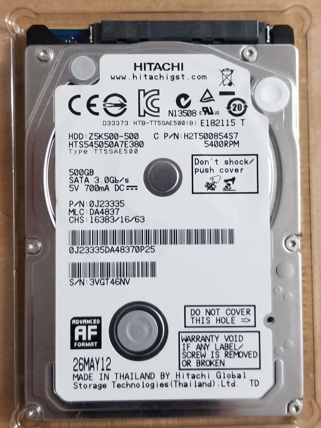 Disco HDD de 500GB SATA para portátil