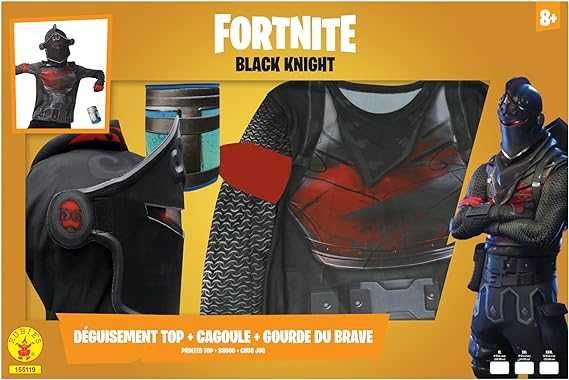 Kostium Rubies- Panoplie Black Knight Top + Kominiarka  Fortnite