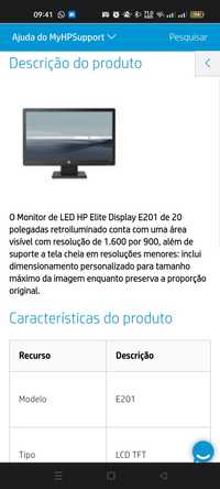 Monitor Hp elitedisplay E201