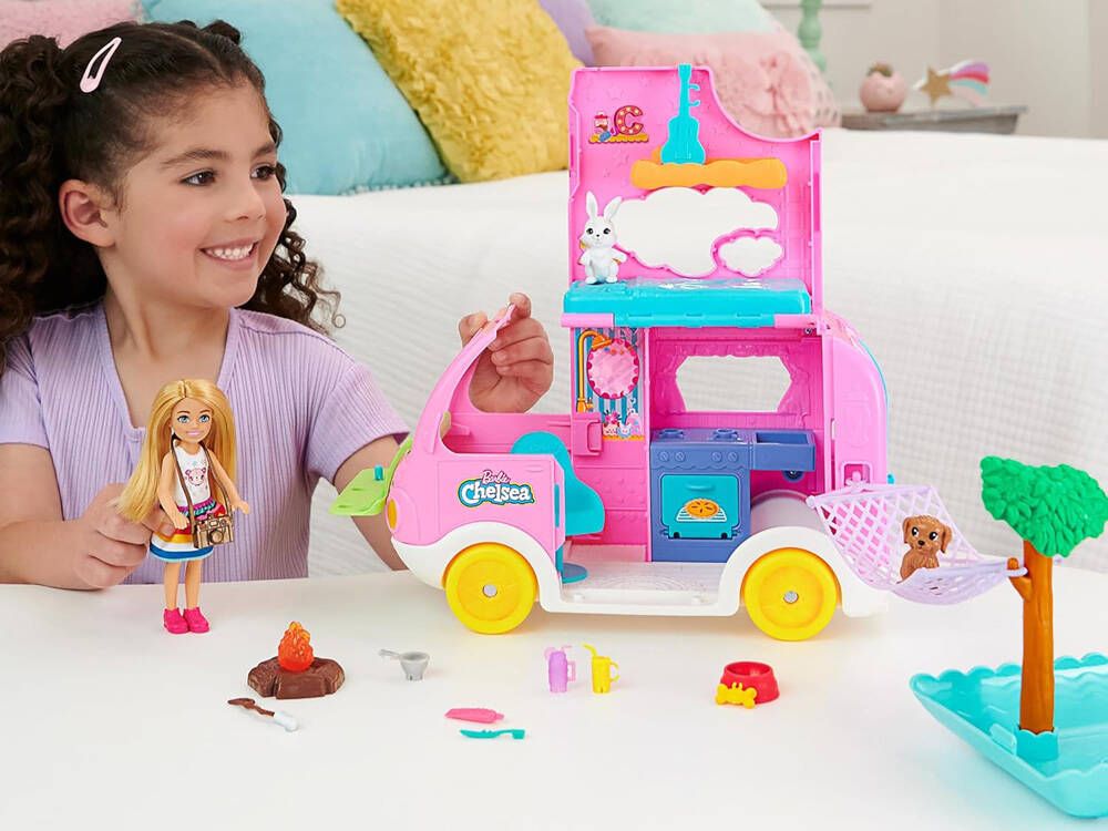 Barbie Kamper Chelsea Mini Lalka + Zwierzątka Akcesoria Hnh90 Za5091