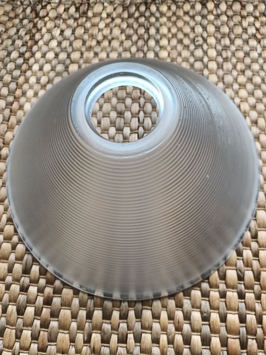 Zestaw 2 kloszy Klosz szklany PRL prążkowany