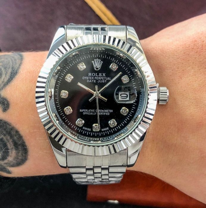 Часы Rolex Date Just Silver-Black . Лучшая классика от Ролекс!