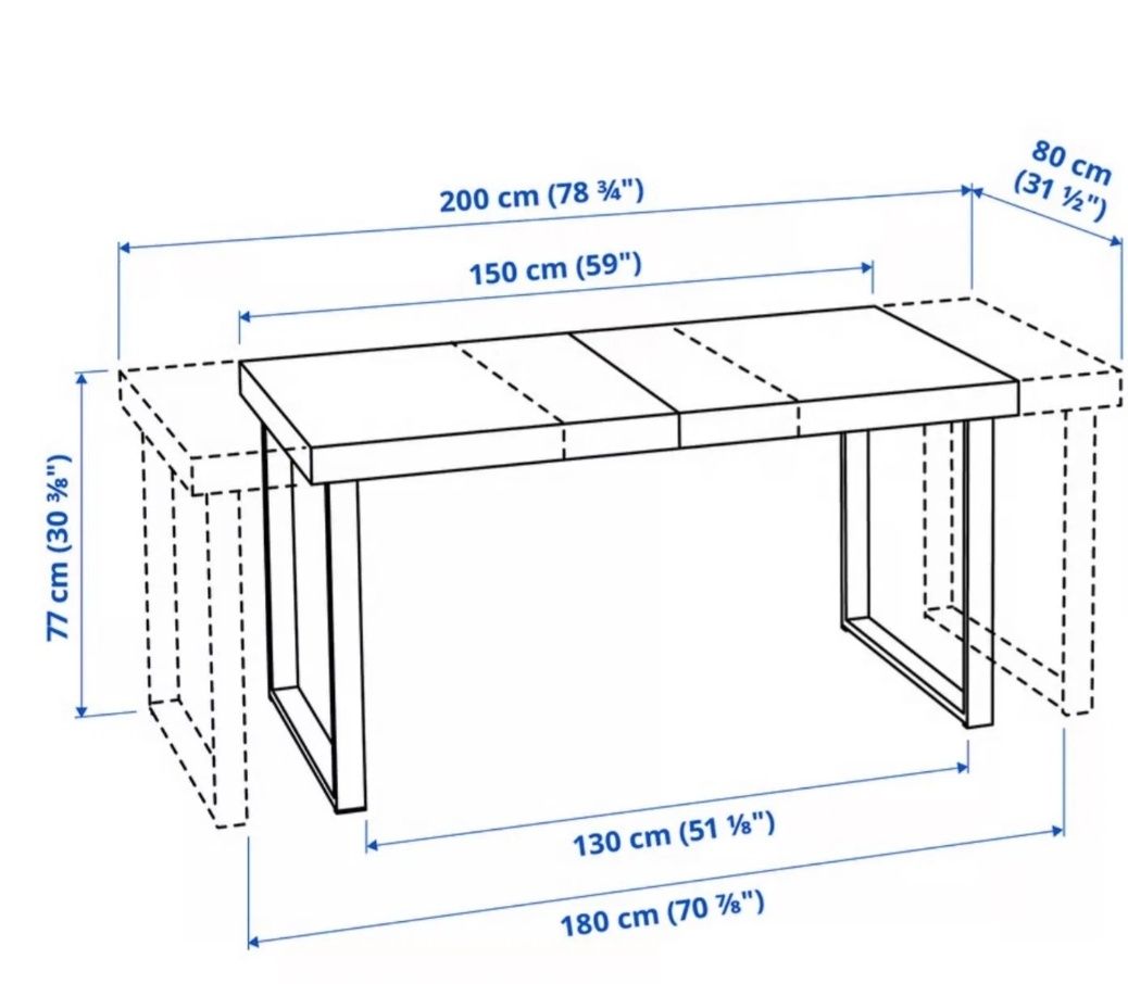 rozkładany stół IKEA TARSELE(blat dąb)
