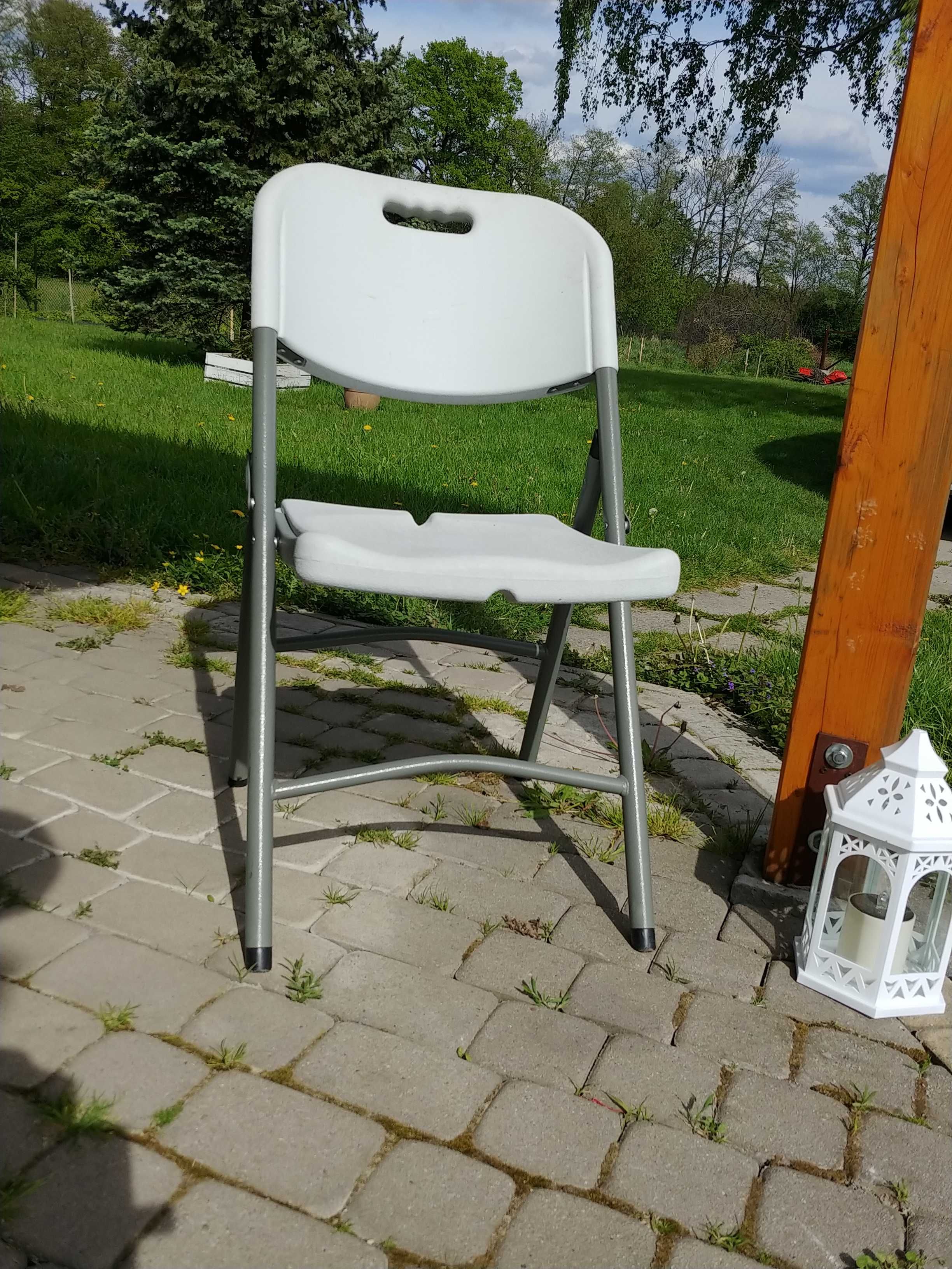 Sprzedam składane krzesło ogrodowe cateringowe białe