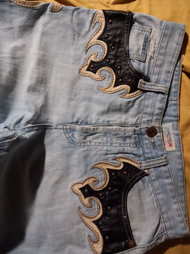 Baggy jeans vintage дизайнерские  ed hardy embroidered