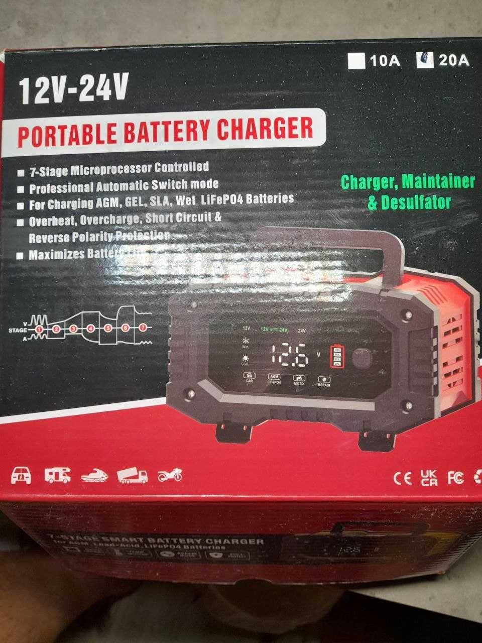 зарядное FOXTUR 12V 20A