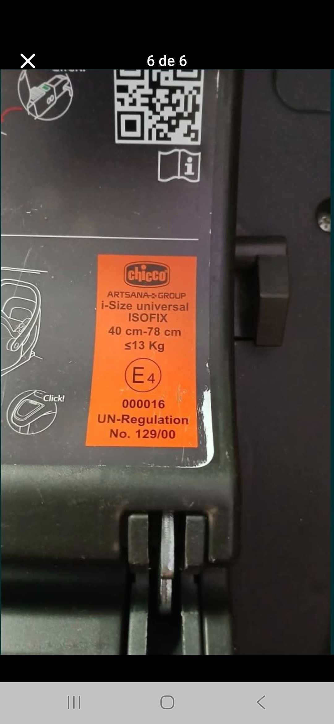 Isofix universal em excelente estado