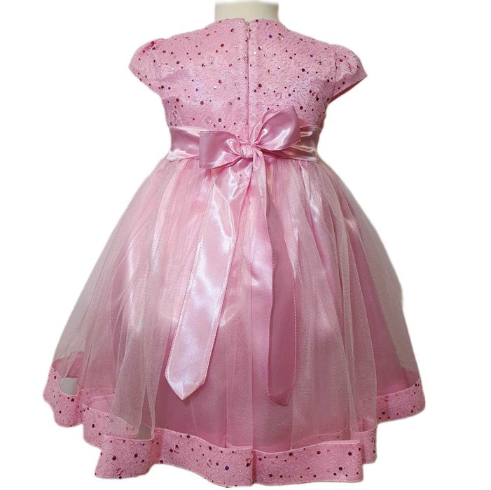 Likwidacja Wyprzedaż Piękna tiulowa wizytowa Sukienka dziewczęca 92